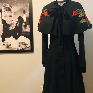 A longline A-line peacoat with matching cape